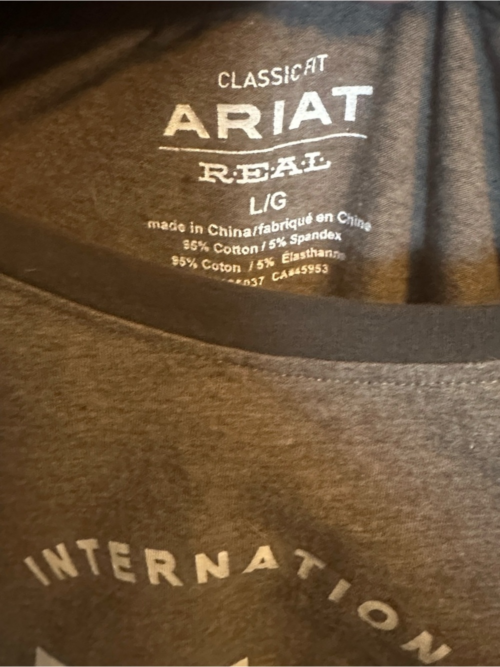 Ariat Lg Two-Tone Brown Raglan Shirt - Picture 3 of 4